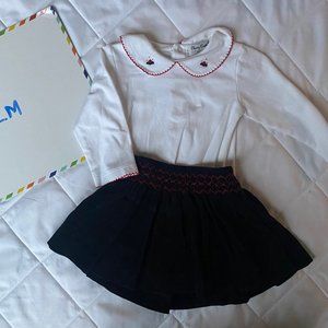 12 month Classy Couture Baby Girl skirt and onesie